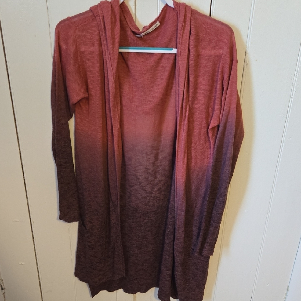 Maurices Red and Purple Ombre Cardigan